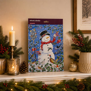 Snowman with Birds Traditional Picture Christmas Advent Calendar, 24 Doors