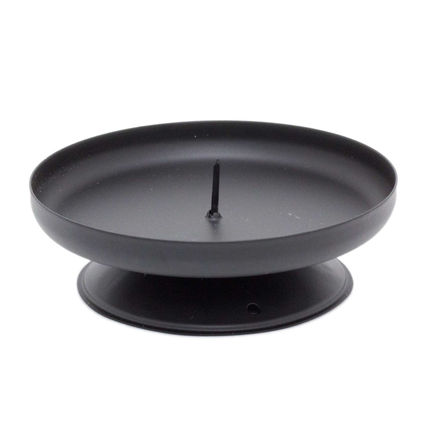 Traditional Black Metal Candle Holder Candle Plate | Pillar Candle Dish Candlestick | Round Votive Candle Holders