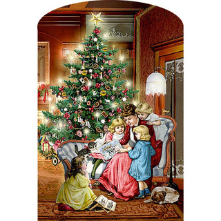 3D LED Christmas House Advent Calendar with Light - Up Windows - 18.5x30cm