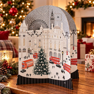 3D London Scene Advent Calendar, 24 Doors & Freestanding Christmas Display