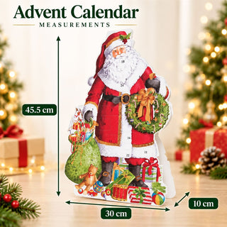 3D Santa Claus Christmas Advent Calendar, 45.5cm Freestanding Illustrated