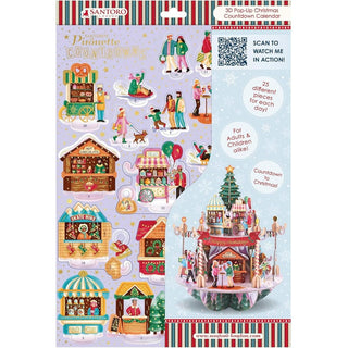 3D Winter Market Christmas Advent Calendar Pop - Up Pirouette Countdown Calendar