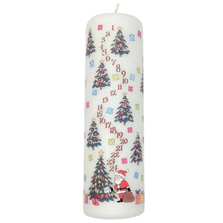 Christmas Trees Advent Pillar Candle | Christmas Advent Calendar Candle - 20cm