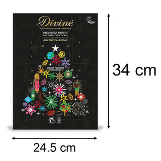 Divine Fairtrade 70% Cocoa Dark Chocolate Adult Christmas Advent Calendar 85g