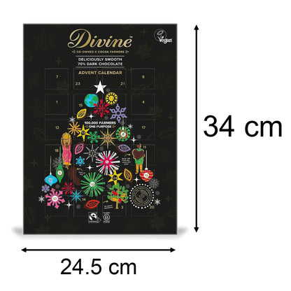 Fairtrade 70% Cocoa Dark Chocolate Adult Christmas Advent Calendar 85g