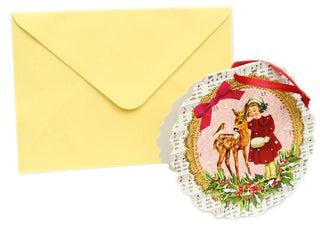 Mini Advent Calendar Christmas Card Decoration - Girl with Deer