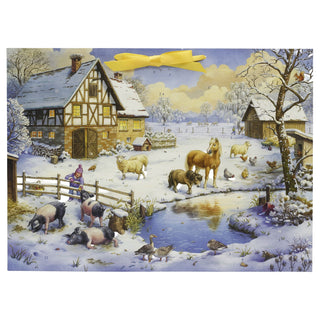 Sound Advent Calendar, 24 Animal & Farm Sounds, Snowy Countryside Scene
