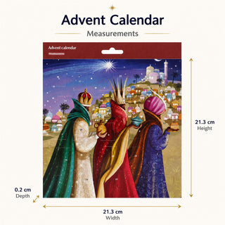 Nativity Three Kings Religious Christmas Advent Calendar, 24 Doors, 21.3 cm