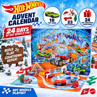Hot Wheels Mini Cars & Accessories Toy Advent Calendar 2026, 10 Cars Playset