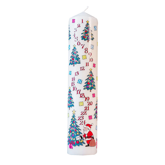 Christmas Advent Pillar Candle | Advent Christmas Candle - Christmas Tree