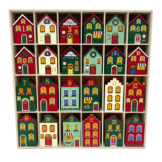 Fill Your Own Advent Calendar, Gisela Graham Reusable Wooden Dutch Village