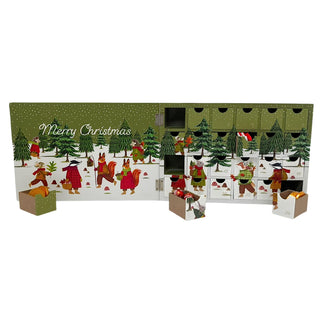 Wooden Fill Your Own Advent Calendar, 24 Drawer Book Style, Woodland Animals