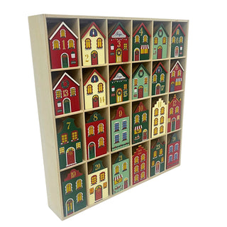 Fill Your Own Advent Calendar, Gisela Graham Reusable Wooden Dutch Village