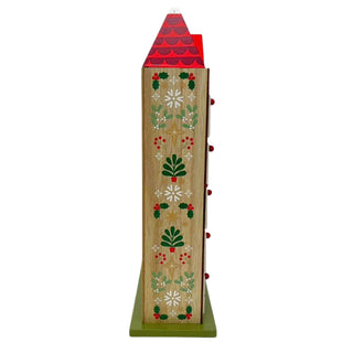 Gisela Graham Reusable Wooden Advent Calendar, 24 Drawer Alpine Christmas House