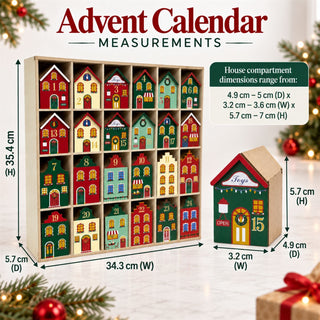 Fill Your Own Advent Calendar, Gisela Graham Reusable Wooden Dutch Village