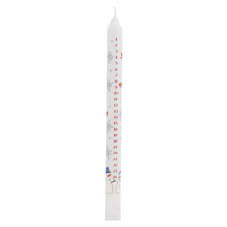 Traditional Countdown To Christmas Advent Dinner Candle - Snowman And Snowflake Design (Regular Size)