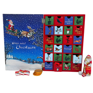 Stick Man Wooden Fill Your Own Advent Calendar with Drawers, Christmas Countdown