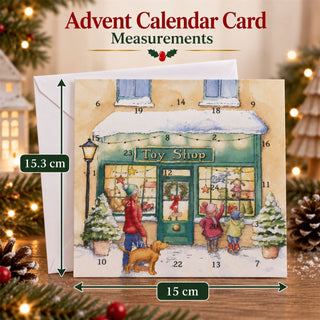 Toy Shop Christmas Advent Calendar Greetings Card, Traditional 24 Door Card