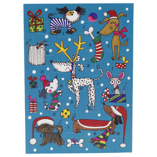 Christmas Dogs Advent Calendar Greetings Card with Envelope, 18cm 24 Door Card
