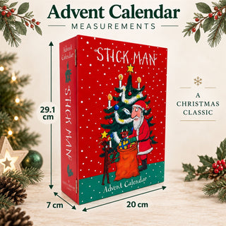 Stick Man Wooden Fill Your Own Advent Calendar with Drawers, Christmas Countdown