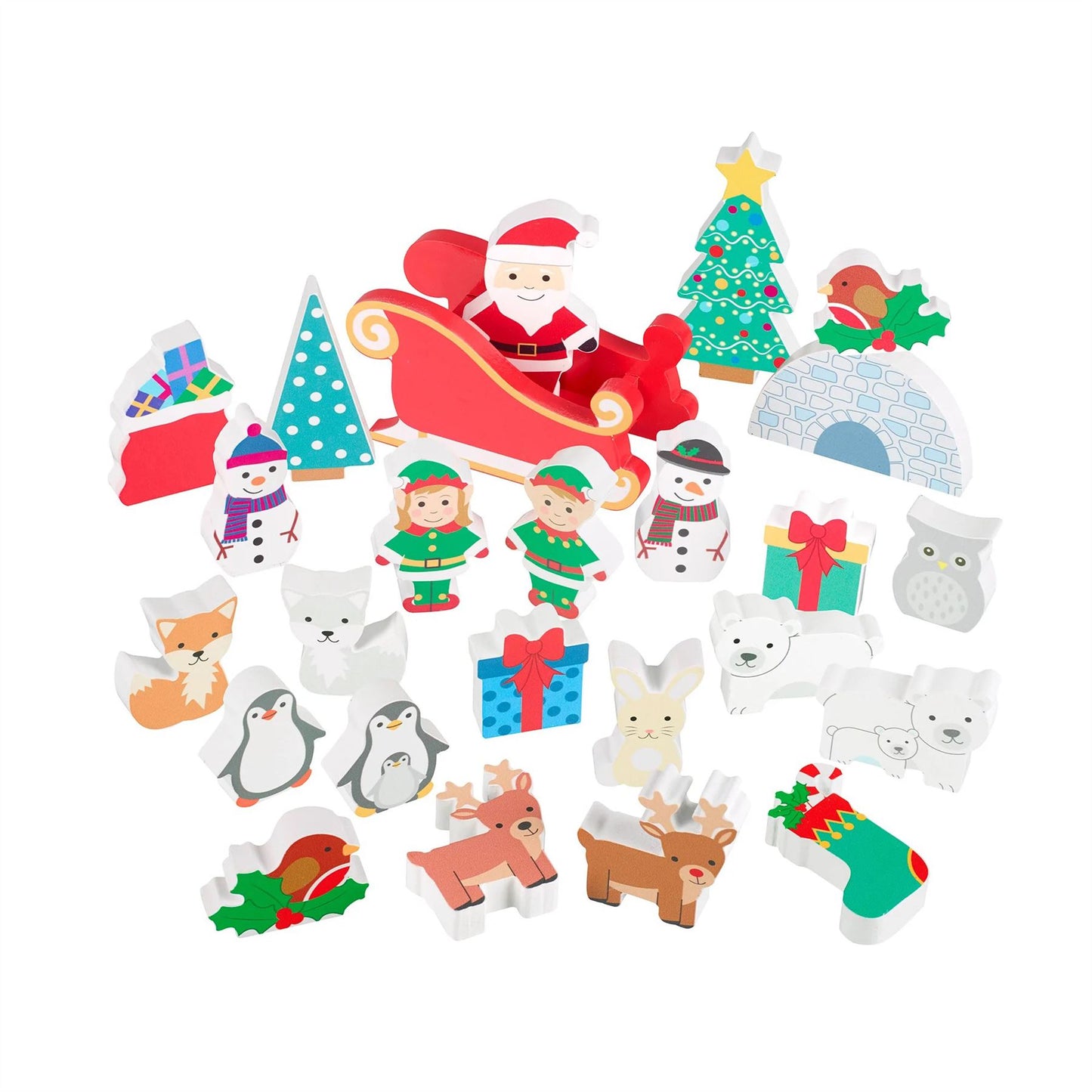 Children's Wooden Winter Wonderland Playset Countdown Christmas Advent Calendar