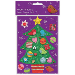Christmas Tree Christmas Advent Calendar Greetings Card, 24 Door Advent Calendar