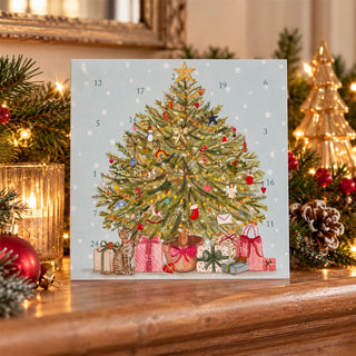 Christmas Tree Advent Calendar Greetings Card, Illustrated with 24 Opening Doors