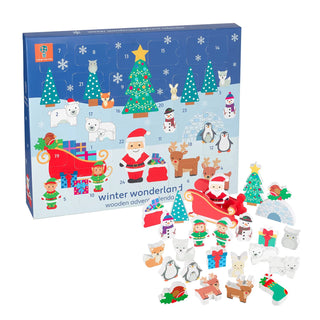 Children's Wooden Winter Wonderland Playset Countdown Christmas Advent Calendar