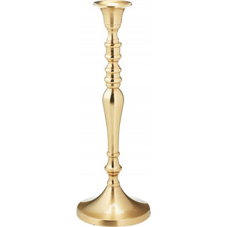 Antique Gold Metal Candlestick Holder, 29cm Vintage Brass Effect Taper Candle