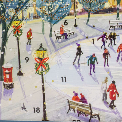 Christmas Advent Calendar Skating In The Snow | Advent Calendar Greetings Card