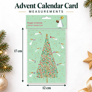 Angel Trees Christmas Advent Calendar Greetings Card, Christmas Tree 17cm
