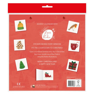Bex Parkin Doves Christmas Advent Calendar with Stickers, Snowy Village 30cm