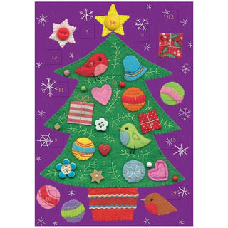 Christmas Tree Christmas Advent Calendar Greetings Card, 24 Door Advent Calendar