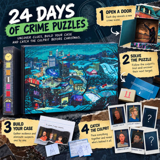 Wreck the Halls Crime Solving Christmas Advent Calendar, Escape Room Puzzles
