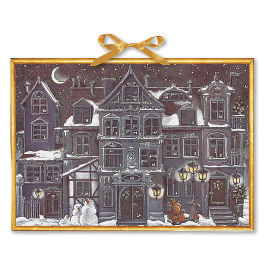 Deluxe Traditional Card Advent Calendar Large - The Christmas House At Night