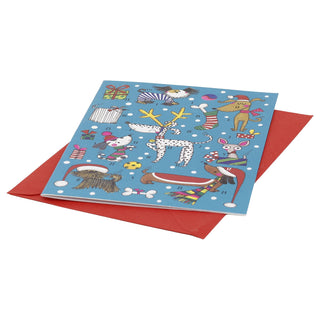 Christmas Dogs Advent Calendar Greetings Card with Envelope, 18cm 24 Door Card