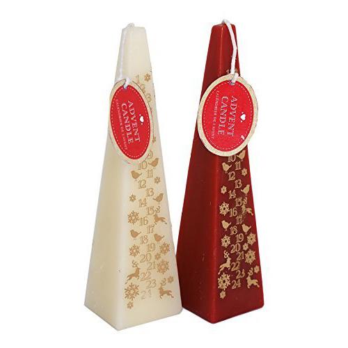 20cm Pyramid Count Down To Christmas Advent Candle - colours vary