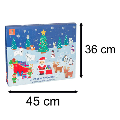 Children's Wooden Winter Wonderland Playset Countdown Christmas Advent Calendar