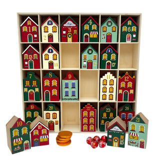 Fill Your Own Advent Calendar, Gisela Graham Reusable Wooden Dutch Village