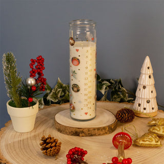 Apple & Cinnamon Christmas Advent Candle | Pillar Candle in Glass Jar - 21cm
