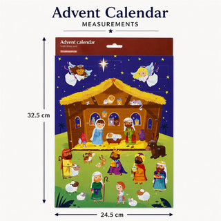Nativity Bible Text Christmas Advent Calendar, Traditional 24 Door Design