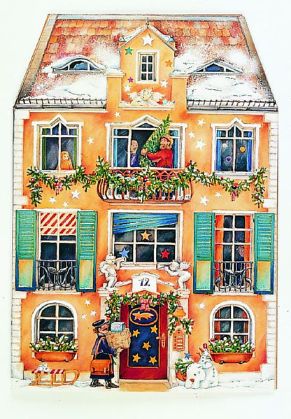 Deluxe Traditional Card Advent Calendar Large - In The Christmas House