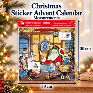 Letter to Santa Christmas Advent Calendar with Stickers, 24 Door Santa Workshop