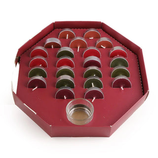 Tealight Candle Christmas Advent Calendar, 24 Tealights with Glass Holder