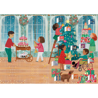 Christmas Advent Calendar Card, 17cm Illustrated Christmas Countdown Card