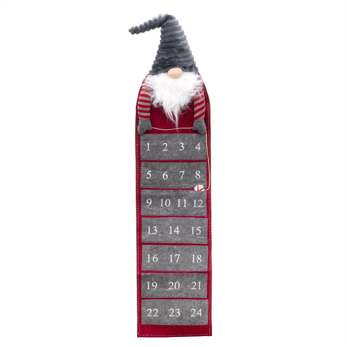 LED Gonk Christmas Advent Calendar | Reusable Fabric 24 Pocket Advent Calendar