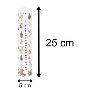 Traditional Countdown To Christmas Advent Candle | Winter Wildlife Pillar Candle | Christmas Candle Advent Candles
