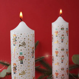 Set of 2 The Nutcracker Christmas Advent Candles | Christmas Pillar Candles