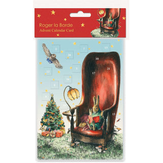 Storytime Christmas Advent Calendar Greetings Card, Rabbit Woodland Design