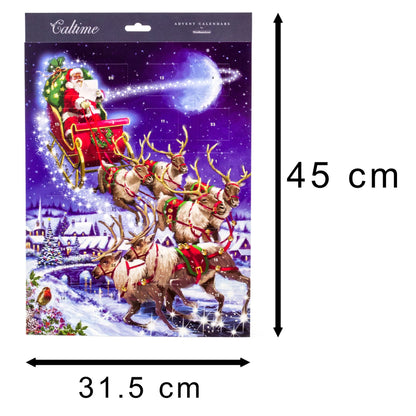 Traditional Christmas Advent Calendar Santa Sleigh | Picture Advent Calendar